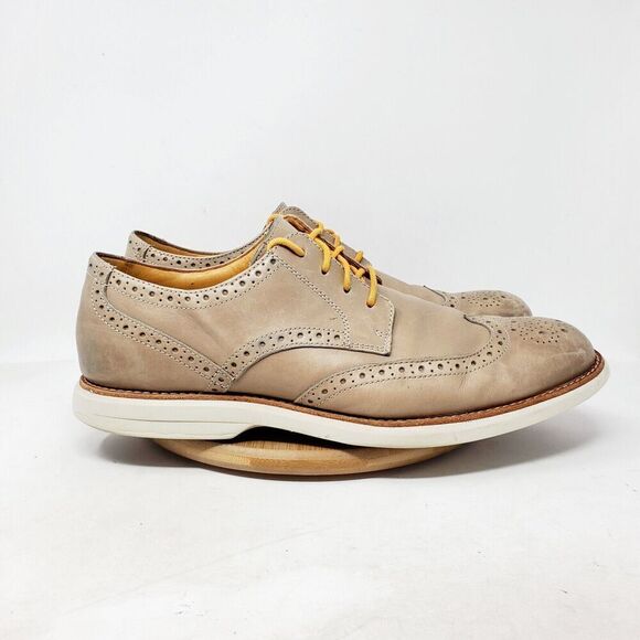 Sperry Gold Cup Oxford Shoes Mens 13 Taupe Leather Wingtip Brogue Sneaker - Picture 7 of 13